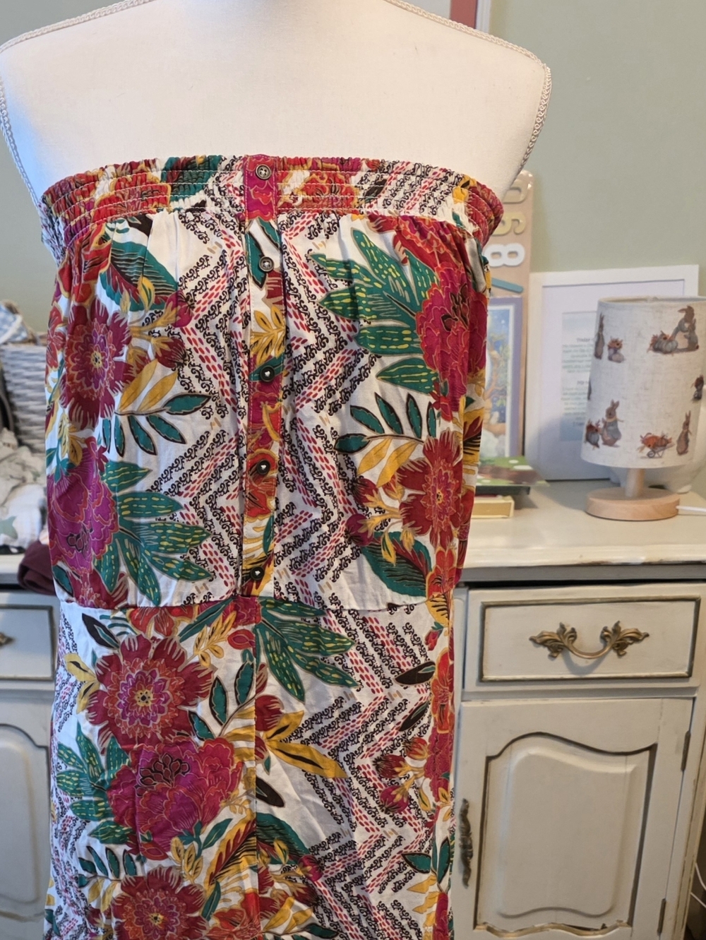 Xhilaration Floral Maxi Dress in White, Pink, Green, Yellow